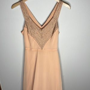 Floor Length Peach Formal Dress